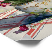 1790 Afrikaanse Violets in Blue Pot Art afdrukken Poster (Hoek)