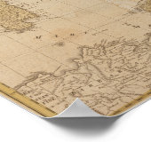 1790 Kaart van Italië Klein Poster (Hoek)