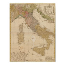 1790 Kaart van Italië Klein