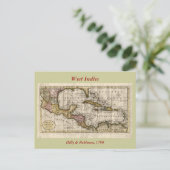 1790 Map of The West Indies by Dilly and Robinson Briefkaart (Staand voorkant)