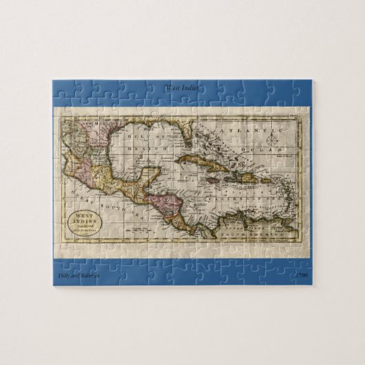 1790 Map of The West Indies by Dilly and Robinson Legpuzzel (Horizontaal)