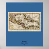 1790 Map of The West Indies by Dilly and Robinson Poster (Voorkant)
