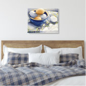 1791 Eieren in Blue Bowl Verpakt Canvas Print (Insitu (Slaapkamer))