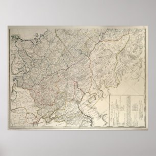 1792 Kaart van het Russische Rijk Poster