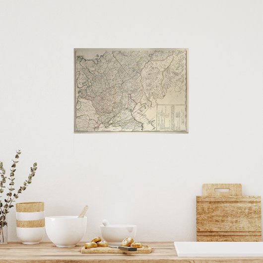 1792 Kaart van het Russische Rijk Poster (Keuken)