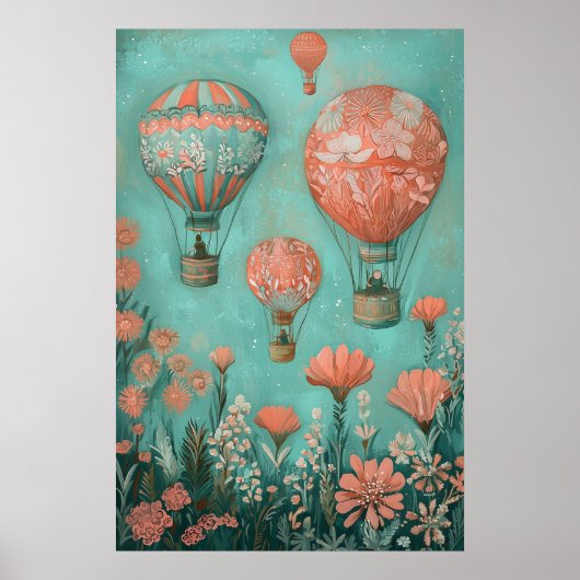 1792 zwevende luchtballonnen poster (Voorkant)