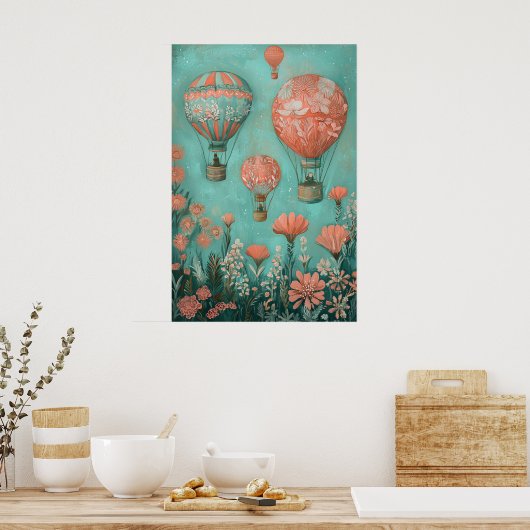 1792 zwevende luchtballonnen poster (Keuken)