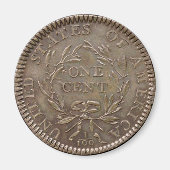 1793 Stromend Haar Grote Cent achteruit Magneet (Voorkant)