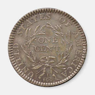1793 Stromend Haar Grote Cent achteruit Magneet