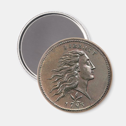 1793 stromend Hair, VS Penny Magnet (Voorkant / Achterkant)