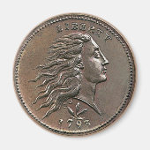 1793 stromend Hair, VS Penny Magnet (Voorkant)