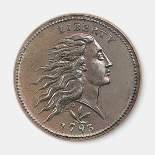 1793 stromend Hair, VS Penny Magnet