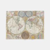 1794 Double Hemisphere Map Fleece Deken (Voorkant (Horizontaal))