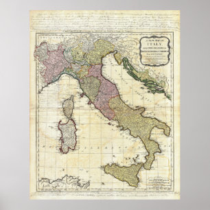 1794 Jean Baptiste Bourguignon D'Anville Italië K Poster