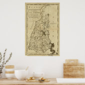 1794 Kaart van New Hampshire Poster (Keuken)