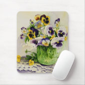 1794 Pansies in Groen Glass Pitcher Muismat (Met muis)