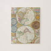 1794 Samuel Dunn Map of the World in Hemispheres Legpuzzel (Verticaal)