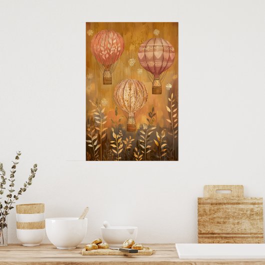 1794 zwevende luchtballonnen poster (Keuken)