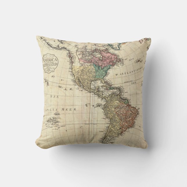 1796 Mannert Map of North and South America Kussen (Voorkant)