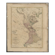 1796 North & South America Map from Germany
