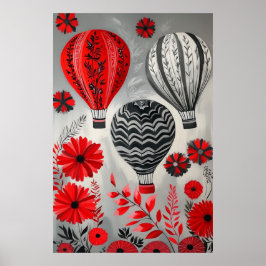 1796 zwevende luchtballonnen poster