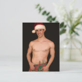 17979 Sexy Hunk Kerstmis Feestdagenkaart (Staand voorkant)