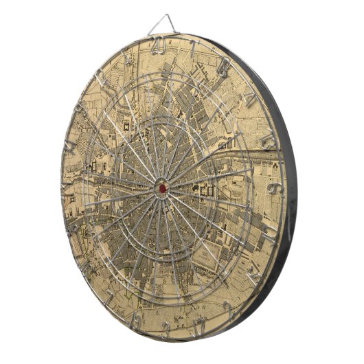 1797 Kaart van Dublin Ierland Dartbord (Voorkant Rechts)