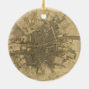1797 Kaart van Dublin Ierland Keramisch Ornament