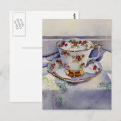 1799 Teacup op Linen Briefkaart (Voorkant / Achterkant)