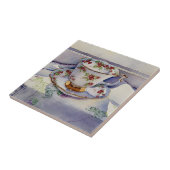 1799 Teacup op Linen Tegeltje (Zijkant)