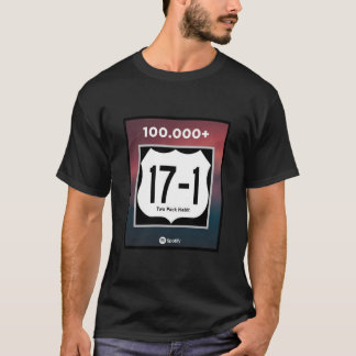 17-1 100.000 Streams op gespoten T-shirt