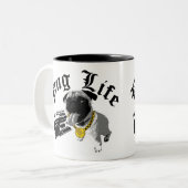$17,95 Two Tone Coffee Mok Pug Life (Voorkant links)