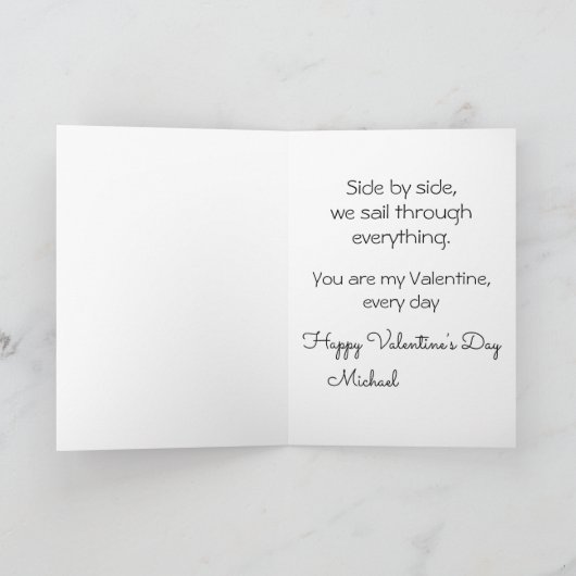 *~* 17 AP51 Romantische House Boat Hearts Valentij Feestdagen Kaart (Binnen)