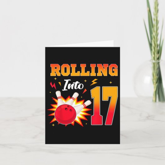 17 Bowling verjaardagsfeestje 17 jaar oud Kaart (Voorkant)