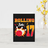 17 Bowling verjaardagsfeestje 17 jaar oud Kaart (Gele Bloem)