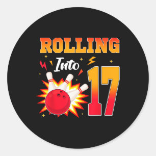 17 Bowling verjaardagsfeestje 17 jaar oud Ronde Sticker