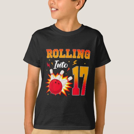 17 Bowling verjaardagsfeestje 17 jaar oud T-shirt (Voorkant)