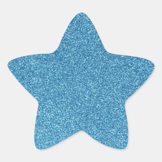 17 Cool Blue Glitter Print Sparkles Star Ster Sticker (Voorkant)