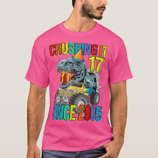 17 Crushing It Sinds 2005 Monstertruck Dinosaurus T-shirt