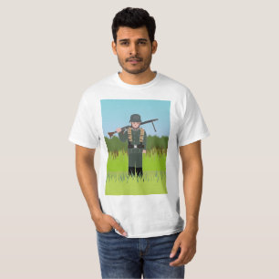 17# Duitse machine Gunner D-Day T-shirt