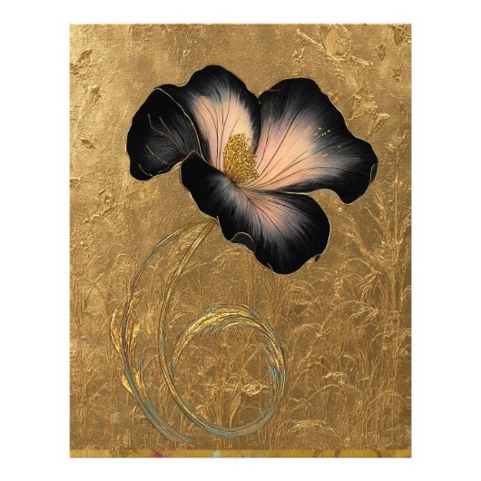 *~* 17 F4 Elegant Flower Gold  Foto Afdruk (Voorkant)