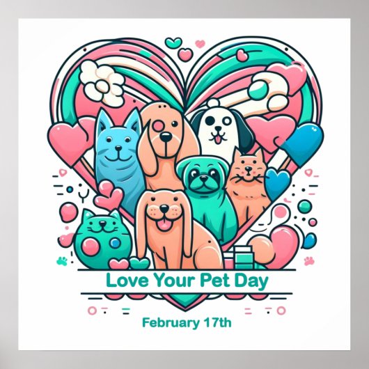 17 feb hou van je huisdier dag poster (Voorkant)