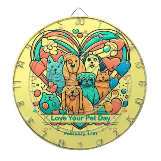17 feb - Love Your Pet Day Dartbord (Voorkant)