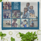 17 Foto collage en tekst - Kan Blauw bewerken Theedoek (Gevouwen)