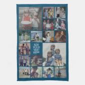 17 Foto collage en tekst - Kan Blauw bewerken Theedoek (Verticaal)