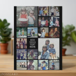 17 Foto collage en tekst - Kan zwart bewerken Briefkaart<br><div class="desc">Een ontwerp met een zwarte basisachtergrond. Gebruik maximaal 17 vierkante foto's om een uniek en persoonlijk cadeau te creëer. Als u de afbeeldingen moet aanpassen,  klik op het aanpassingshulpmiddel om veranderingen aan te brengen.</div>