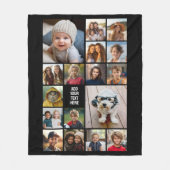 17 Foto collage en tekst - Kan zwart bewerken Fleece Deken (Voorkant)