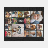 17 Foto collage en tekst - Kan zwart bewerken Fleece Deken (Voorkant (Horizontaal))