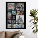 17 Foto collage en tekst - Kan zwart bewerken Imitatie Canvas Print<br><div class="desc">Een ontwerp met een zwarte basisachtergrond. Gebruik maximaal 17 vierkante foto's om een uniek en persoonlijk cadeau te creëer. Als u de afbeeldingen moet aanpassen,  klik op het aanpassingshulpmiddel om veranderingen aan te brengen.</div>
