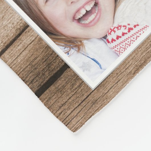 17 Foto Collage Familienaam Quote Rustic Wood Fleece Deken (Hoek)